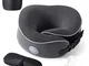 AEVO Cuscino da Viaggio, Memory Foam Cuscini per Collo, Supporta a 360°, Federa magnetica...