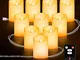Candele a LED Tea Lights, Laelr 10Pcs Flameless Pillar Candles USB String Lights per celeb...