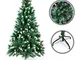 SunJas - Albero di Natale Artificiale con pigne, 120/150/180/210 cm, Punte Appuntite e Abe...