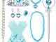 BARAKYEG 8pcs Accessori Principessa Elsa con coroncina principessa,bacchetta magica bambin...