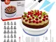 Piatto rotante per torta, Forniture per dolci tutto in uno con spatola, supporto girevole...