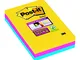 Post-it 5105 Super Sticky Foglietti a Righe, 90 Fogli, 101 x 152 mm, Rio, 3 colori x 90 fo...