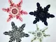 A/N Strass Perline Ricamo Patches Toppe Applique Cucito a Mano, Fiocco di Neve Multicolore...