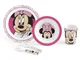 Lulabi Disney Minnie, Set tavola, 5 unità, Melamina, Rosa, 6+ mesi