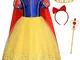 AmzBarley Vestito da Principessa Biancaneve per Bambina Ragazza Cosplay Abito Costume Fest...