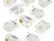 10 X PLUG CONNETTORE RJ11 6P4C lan ethernet cavo di rete internet adsl internet modem