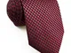 shlax&wing Cravatta da uomo Tinta Unita Rosso Nozze Seta Magra 6cm