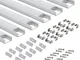 StarlandLed - Profilo LED 6 x 1 m, 6 pezzi, profilo in alluminio a forma di U con copertur...