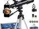 Telescopio 70/400 mm Zoom HD Telescopio Rifrazione Astronomico per Adulti, Bambini e Princ...