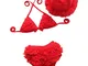 DELEY Bambino Bambine Costumi da Bagno 3pcs Bikini Set Increspature Pizzo Costumi da Bagno...