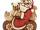 THUN - Babbo Natale in Bicicletta - Formato Piccolo - Ceramica - 6,9 cm h