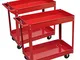 VidaXL 140155 - Trolley di supporto per officina, carico: 100 kg, lotto da 2, colore: ross...