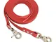 Collar & Leash Recinzione western/Split Reins in BioThane® 19 mm - 2,35 m - Rosso - RD522