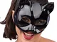 Maschera nera catwoman donna gatto in plastica pesante