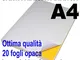 Etichette adesive bianche A4 opaca (20 fogli) 21 x 29,7 stampanti laser inkjet fotocopiatr...