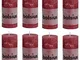 8 candele Rustic 100/50, Rosso Antico