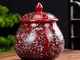 HLONGG Floral Vintage Porcellana Rossa in stoccaggio di tè Cady Caddy Kitchen cisterna Cer...
