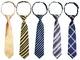 Kilofly - Comodo set da 5 cravatte pre-annodate, regolabili con chiusura al collo, per bam...