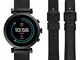 Fossil Gen 4 Smartwatch Sloan HR in acciaio inossidabile nero con set di cinturini e cintu...