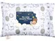 Cuscino con Federa - in Cotone Biologico per Dormire, da Viaggio- Cuscino per Bambini Picc...