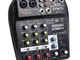 SYNCO MC4 Audio-Mixer-Bluetooth-USB-Digitale, Consolle Mixer 4 Canali Ingresso Mono Stereo...