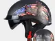 TYXTYX Fibra di Carbonio Casco Harley Retro Helmets Casco Moto Vintage Chopper Leggero e T...