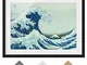 Bilderwelten Quadro murale - Katsushika Hokusai - La Grande Onda a Kanagawa - Nero 50 x 70...