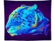 The Cute Colored Jaguar Head Vector Image Tapestry Wall Hanging Mandala Bedding Misterioso...