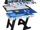 YIHGJJYP Tavolo Multigioco 4 in 1 da Gioco Multi Sport Combinato - Biliardo/Air Hockey Min...