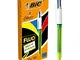 Bic 4Colori Fluo, Penne a Sfera a Scatto Multicolore, Punta Media 1mm, Inchiostro Nero, Bl...