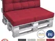 Beautissu Cuscino spalliera per Divano in Pallet Eco Elements 120x40x10-20cm - per divani...