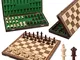 Master of Chess Scacchiera in Legno da Torneo 38 cm - Intarsiato Scacchiera Portatile - Se...