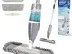 Aiglam Spray Mop 640ml, Mop in Microfibra con spruzzatore Acqua, Scopa di Spazzole Rotanti...