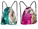 Toyme - 2 zaini a sirena con paillettes e coulisse, borsa magica da ballo, per bambini, ad...