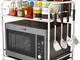 HLD Household Cucina Forno a microonde Rack 2 Double Layer Forno a Carrello Forno a microo...