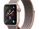 Apple Watch Series 4 (GPS + Cellular) cassa 40 mm in alluminio color oro e Sport Loop rosa...
