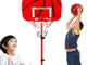 TwoCC Regalo di Natale per Bambini, Mini Cestino da Basket Regolabile Palo Portatile Rack...