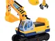 deAO Veicolo Trattore Escavatore 2x1 Cavalcabile Per Bambini Include Due Estensione
