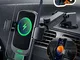 Auckly Qi 15W Caricatore Wireless Auto,【Pulsante Nascondi】Auto-Bloccaggio Supporto Telef...