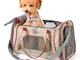 PETTOM Trasportino Cane Gatto Pieghevole Pet Carrier Impermeabile Respirabile con Striscia...