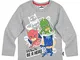 PJ Masks - Super pigiamini Ragazzi Maglietta Maniche Lunghe - Grigio - 128