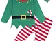 MOMBEBE COSLAND Costume Elfo Bimbo Natale Bambino Abiti Set (6-12 Mesi, Verde)