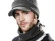 Cappello in maglia di lana Newsboy Siggi, cappello invernale con visiera da uomo, Beanie G...