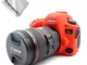 First2savvv rosso corpo pieno misura precisa TPU gomma custodia per fotocamera per Canon E...
