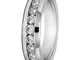 0.27 ct taglio rotondo naturale vero diamante wedding Band anelli da uomo in oro bianco 14...