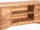 Biscottini Mobile Porta TV Country in Legno massello di Tiglio Finitura Naturale 129x40x60...