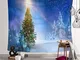 QXbeckyins arazzi serie natalizia albero di natale santa alce appeso a casa tessuto appeso...