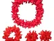 NFACE Hawaiian Luau Flower Leis Jumbo Collana Bracciali Set Fascia Rossa