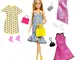 Barbie Bambola con 4 Outfit Diversi e Accessori, Giocattolo per Bambini 3 + anni, GDJ40