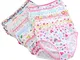 Brightup 6 Pack Biancheria Intima di Cotone per Ragazze Bambini Mutande Slip Breve Mutande...